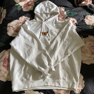 White Butterfly Brandy Melville Hoodie